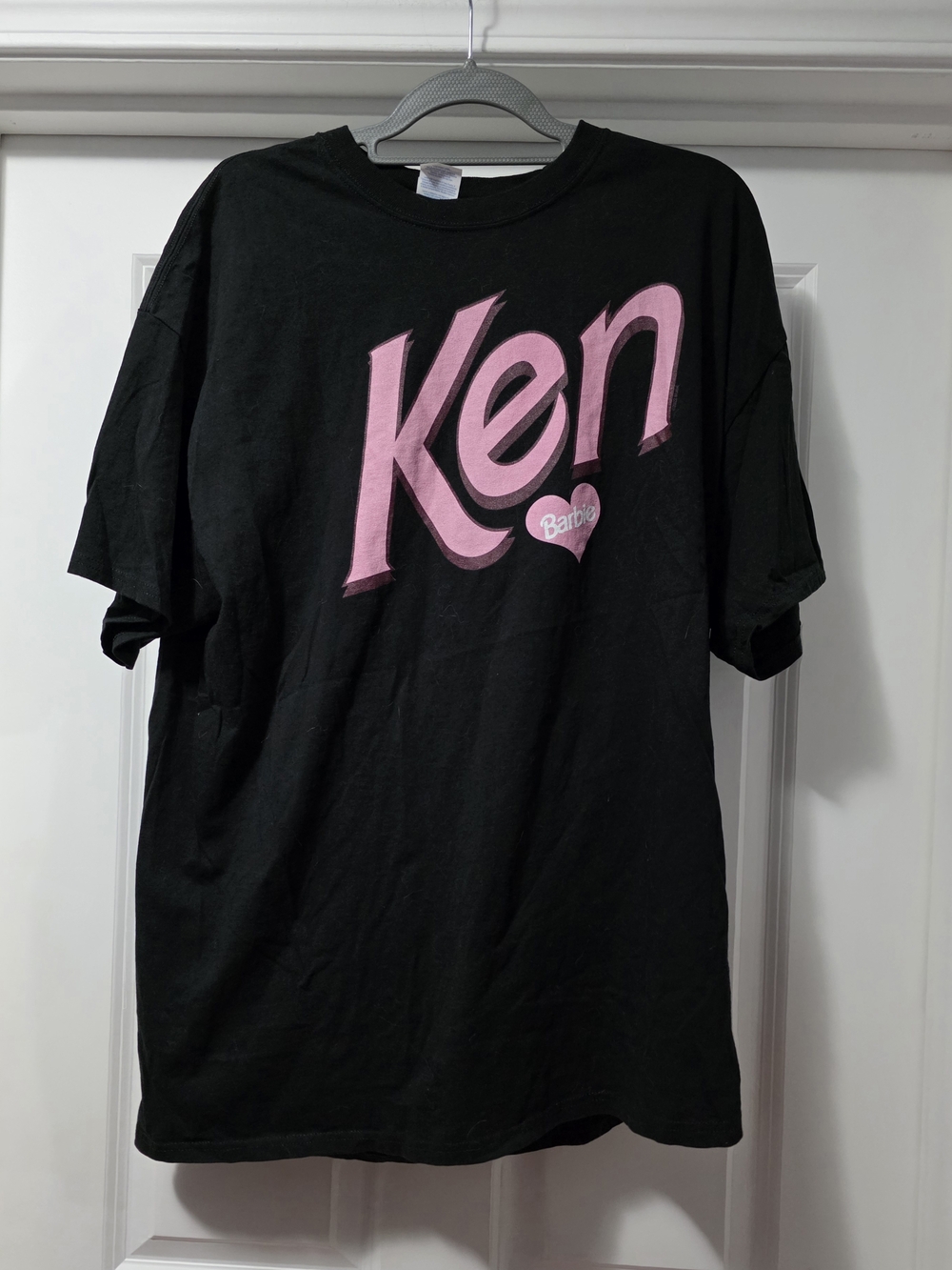 Barbie Black Short Sleeve Tee with Pink "Ken" Graphic